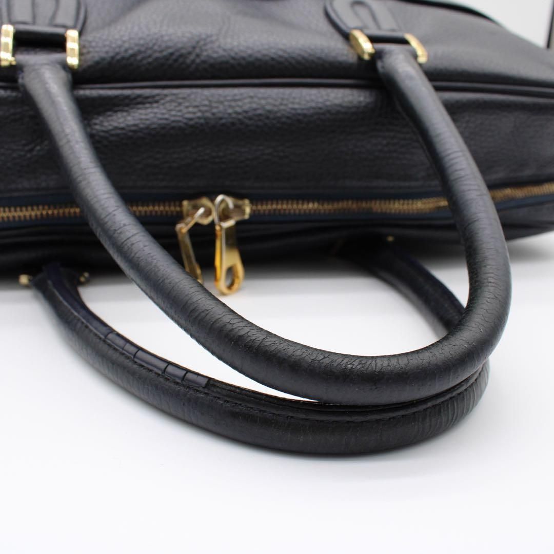 美品】CIMABUE ビジネスバッグ ブリーフケース レザー 2WAY 紺色