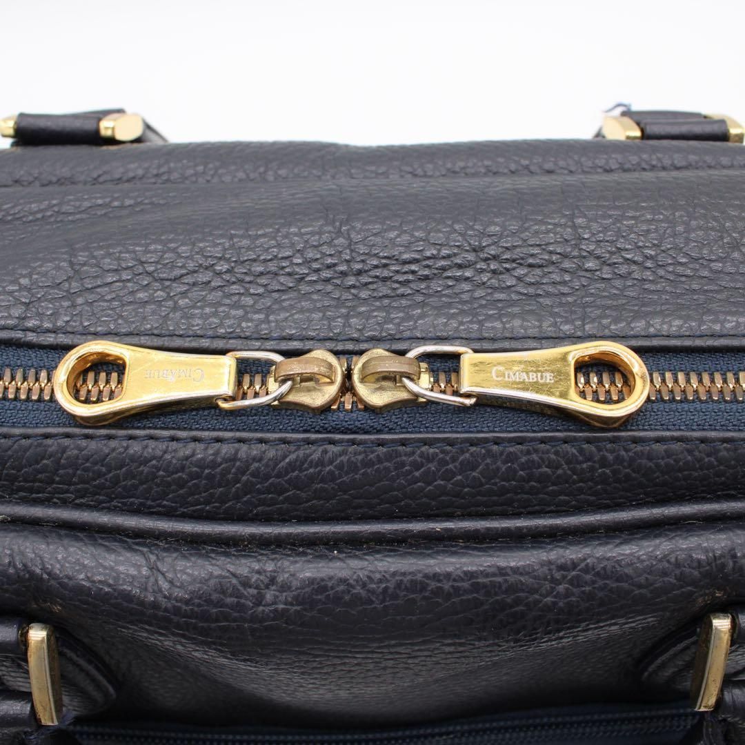 美品】CIMABUE ビジネスバッグ ブリーフケース レザー 2WAY 紺色