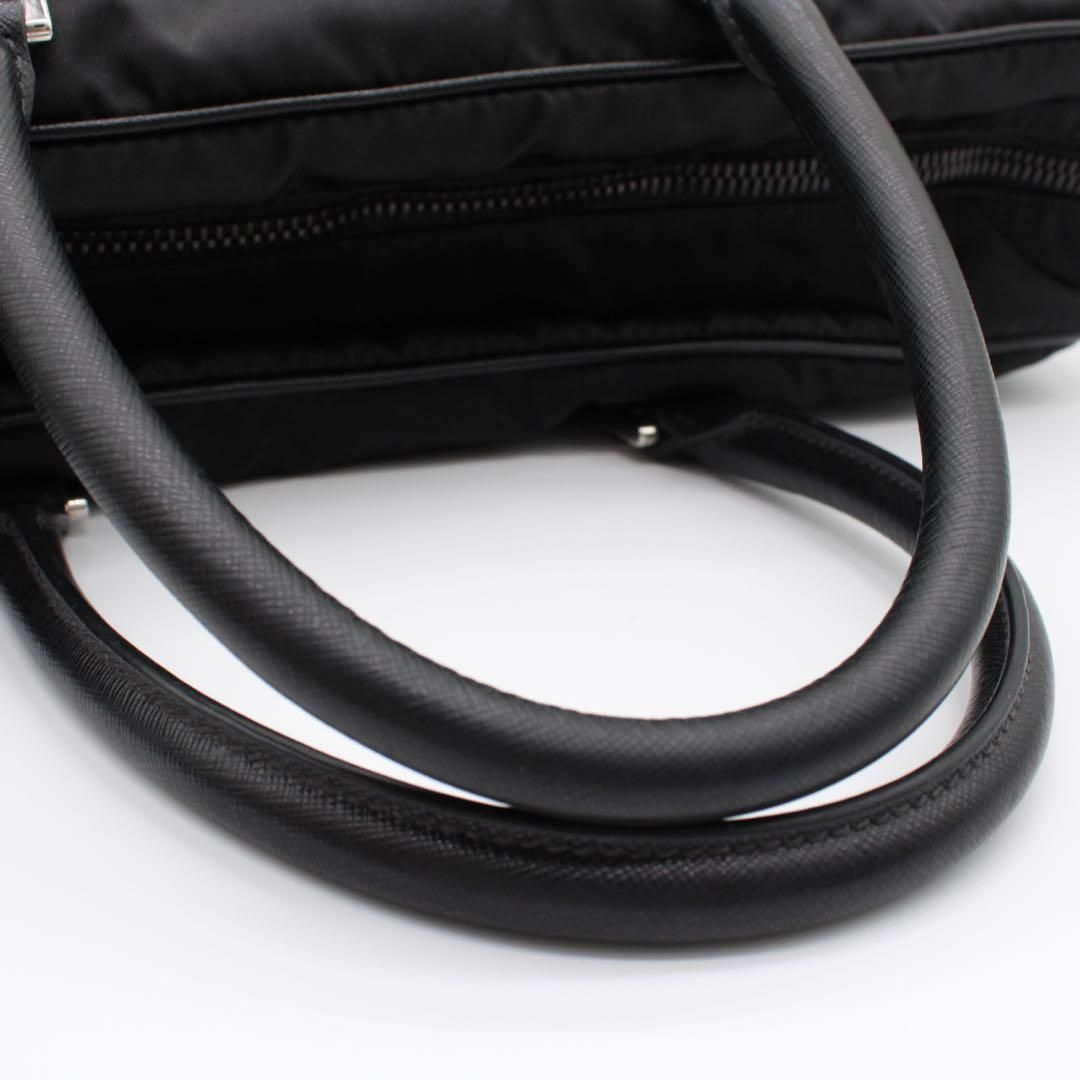 美品】PRADA ビジネスバッグ ハンドバッグ 2way ナイロン レザー 黒