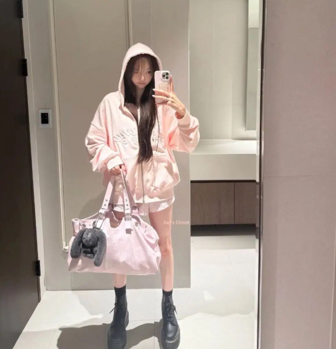 グロウニー ピンク ジョーダン フードジップアップ