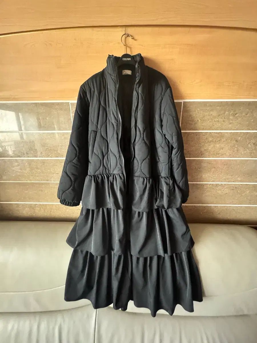 キルティング フリル ブラック ロング