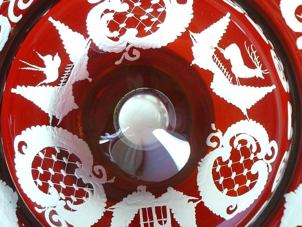 チェコスロバキア ボヘミアングラス クリスタル コンポート EGERMANN