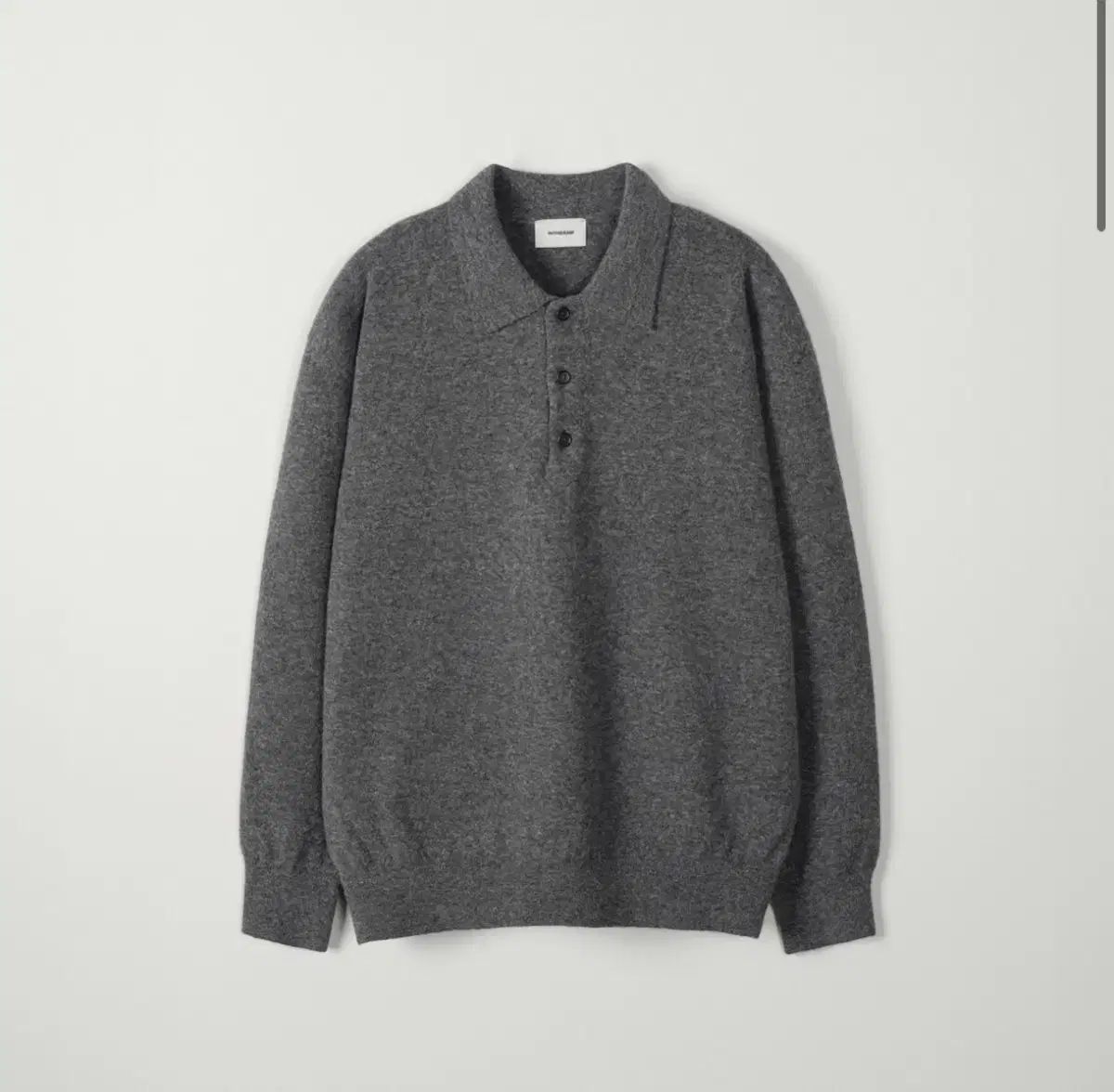 3 INTHERAW インザロウ ウール ヤク ポロ ニッ​​ト グレー メランジ