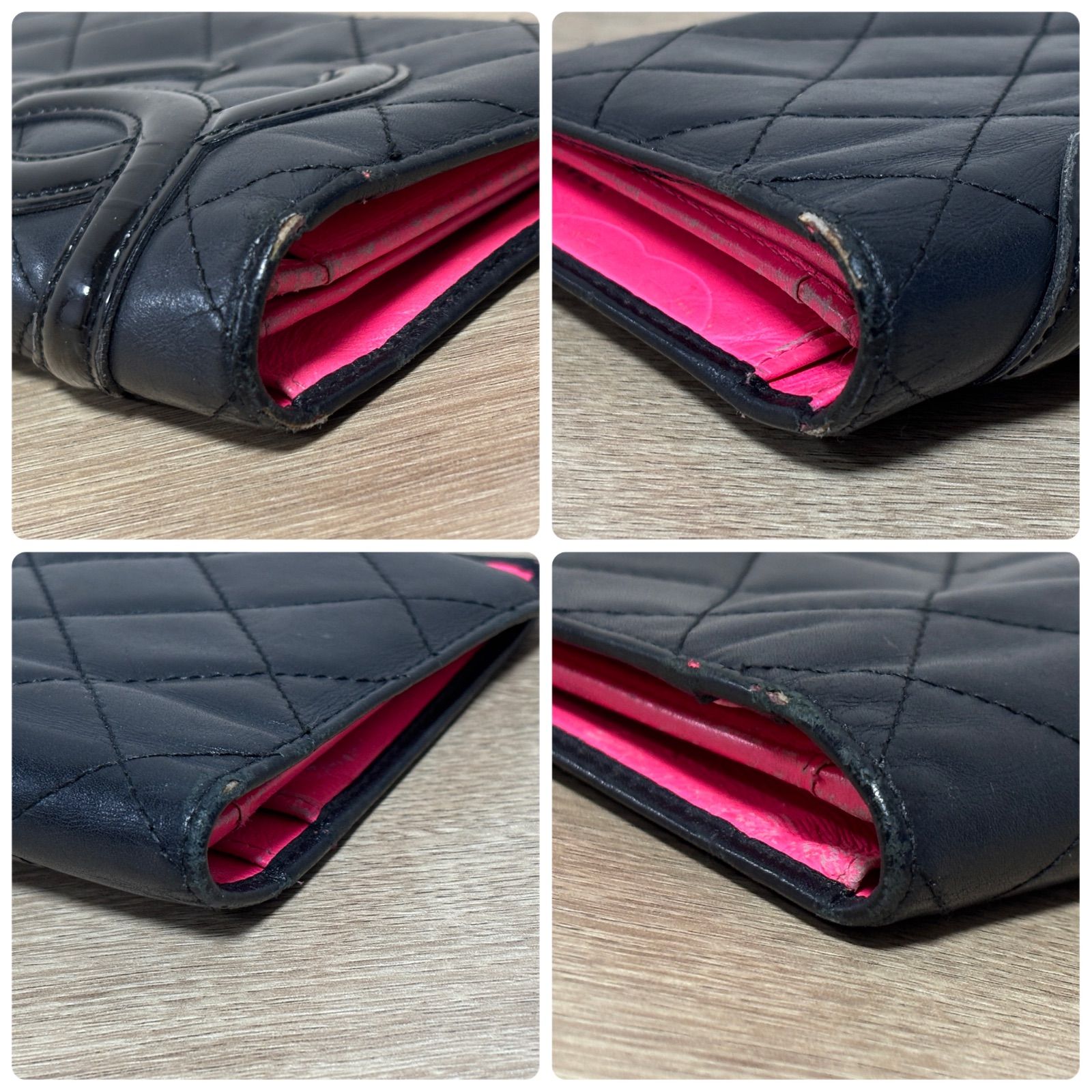 CHANEL シャネル マトラッセ ココマーク カンボン 二つ折り長財布