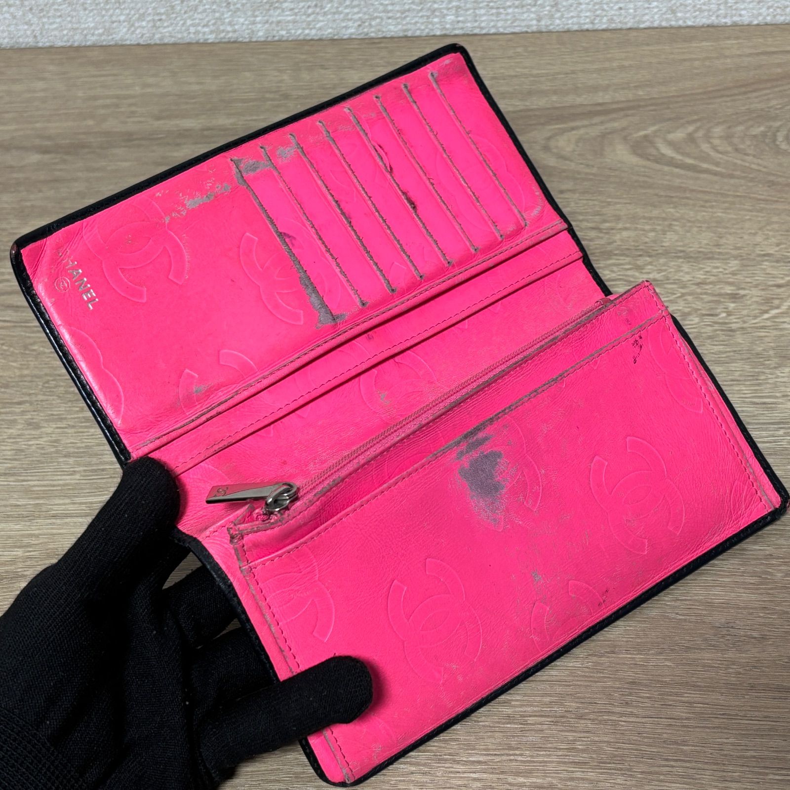 シャネル CHANEL二つ折り ミニ 財布 マトラッセ ココマーク 黒 ピンク 楽天市場】【新品】 シャネル 二つ折り財布 スモールウォレット