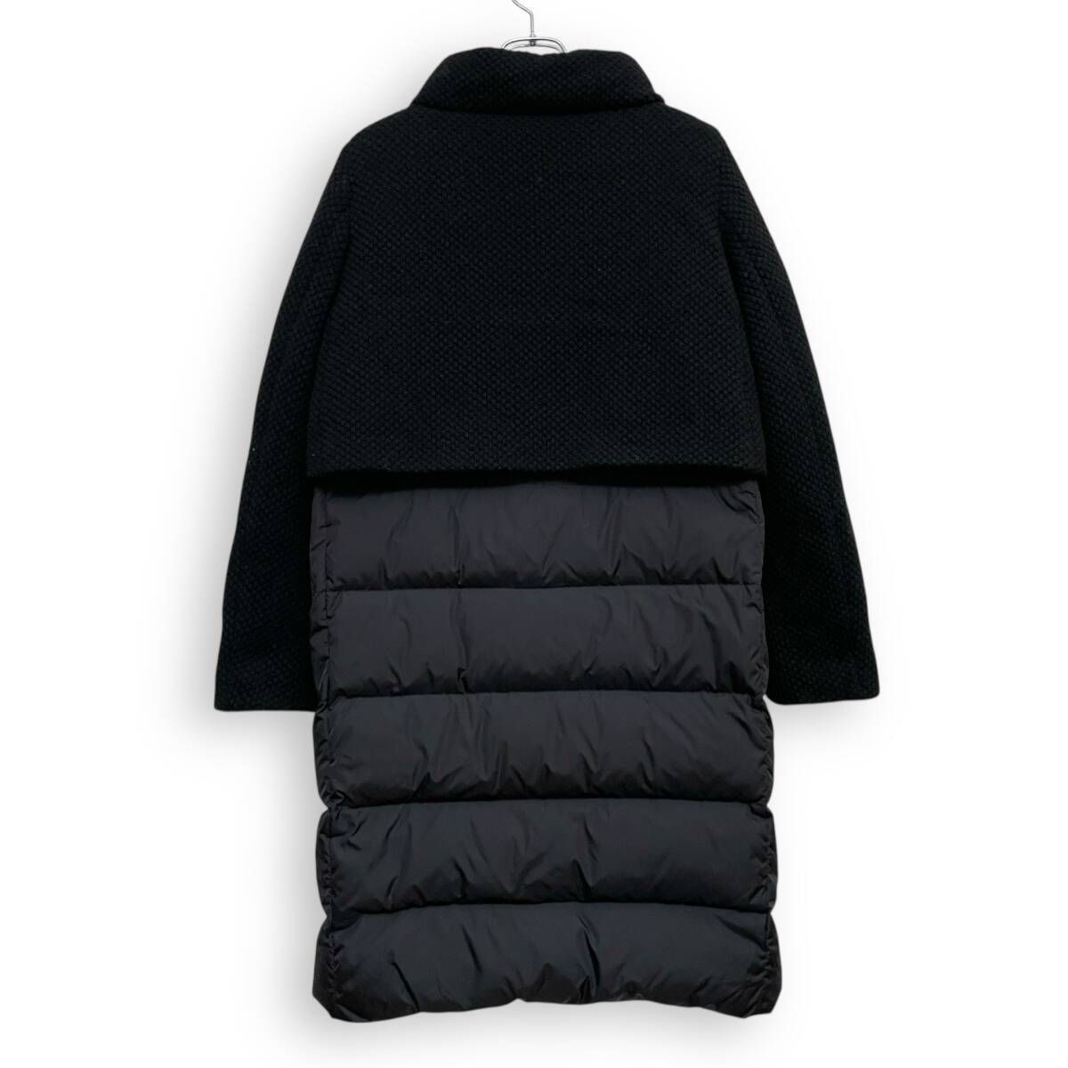 R2617/ HERNO ヘルノ 異素材切替 ニット ダウン コート ブラック