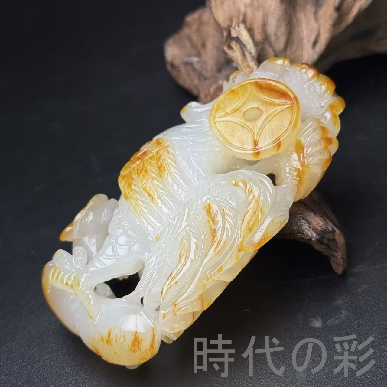 ♦中国 工芸品 天然石 細密彫刻 置物 飾り コレクション 縁起物美術品 骨董品 和田古玉 彫刻 鶏】縁起物 官運上昇 中国古美術 時代物 古賞物 古置物