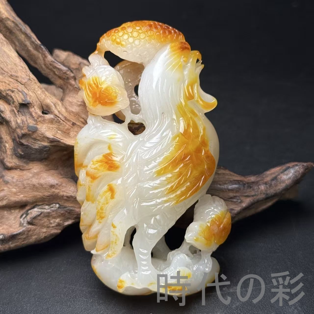 和田古玉 彫刻 鶏】縁起物 官運上昇 中国古美術 時代物 古賞物 古置物