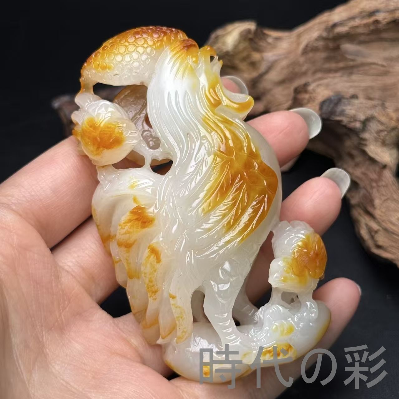 和田古玉 彫刻 鶏】縁起物 官運上昇 中国古美術 時代物 古賞物 古置物