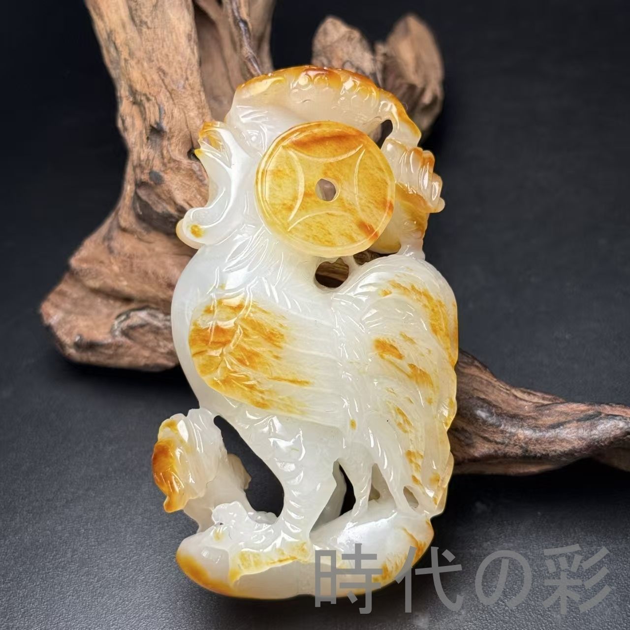 和田古玉 彫刻 鶏】縁起物 官運上昇 中国古美術 時代物 古賞物 古置物