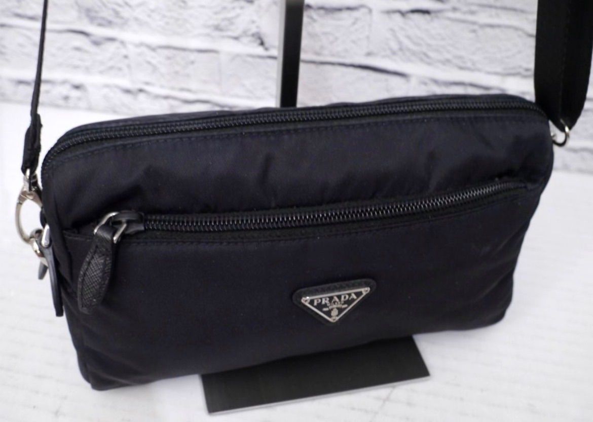 レア◆ PRADA プラダ ナイロンレザー クロスボディ カメラ バッグ ポーチ レア◇PRADA プラダ ナイロンxレザー クロスボディ カメラ バッグ