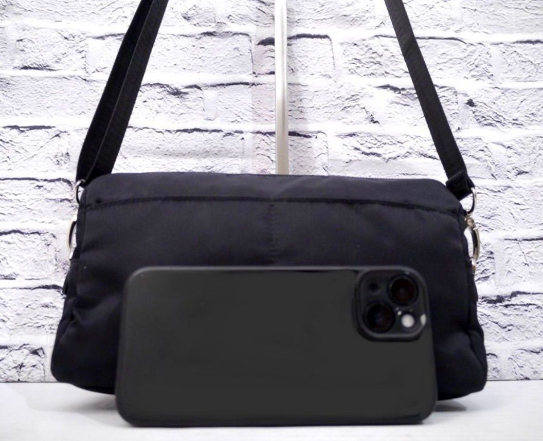 美品◇ PRADA プラダ ナイロンxサフィアーノレザー クロスボディ