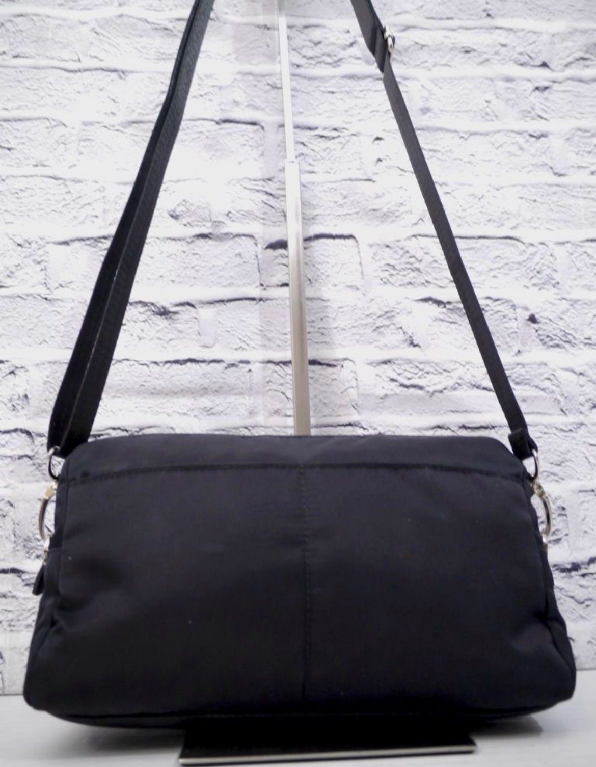 美品◇ PRADA プラダ ナイロンxサフィアーノレザー クロスボディ