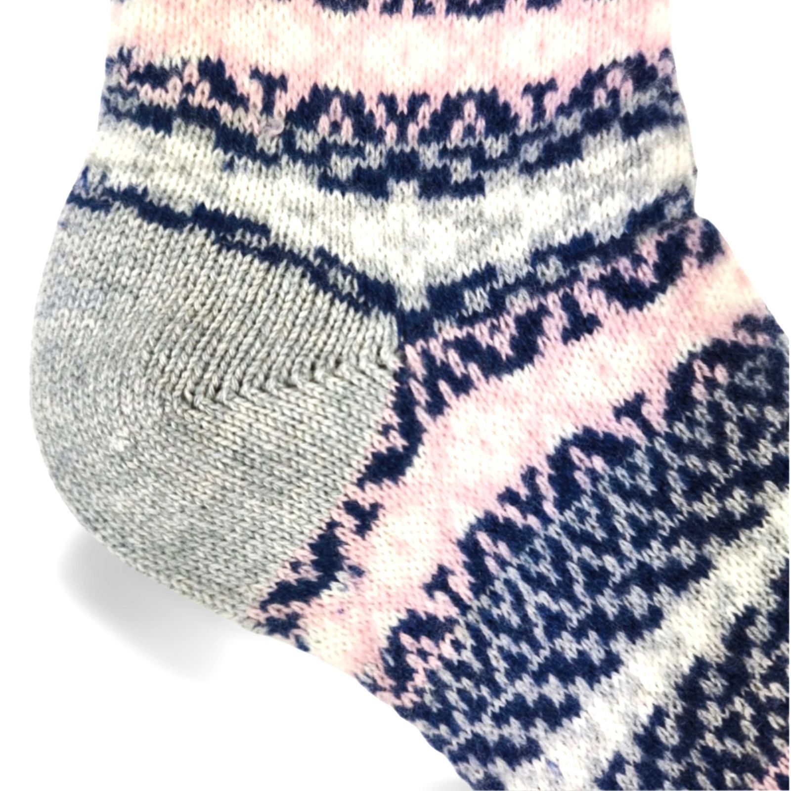 海外 定価1.5万円 ♥ パンセレラ 最 カシミヤリブソックス ホーズ グレー柄 Lサイズ 27.5～29.5 cm