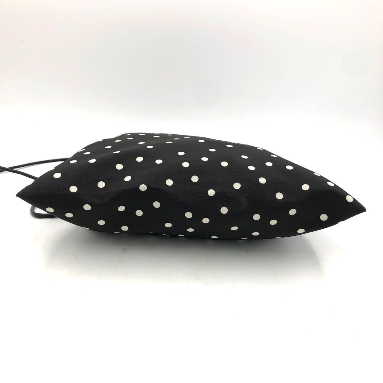 美品】COUDRE クードル ドット柄 巾着 ショルダーバッグ ブラック 黒 