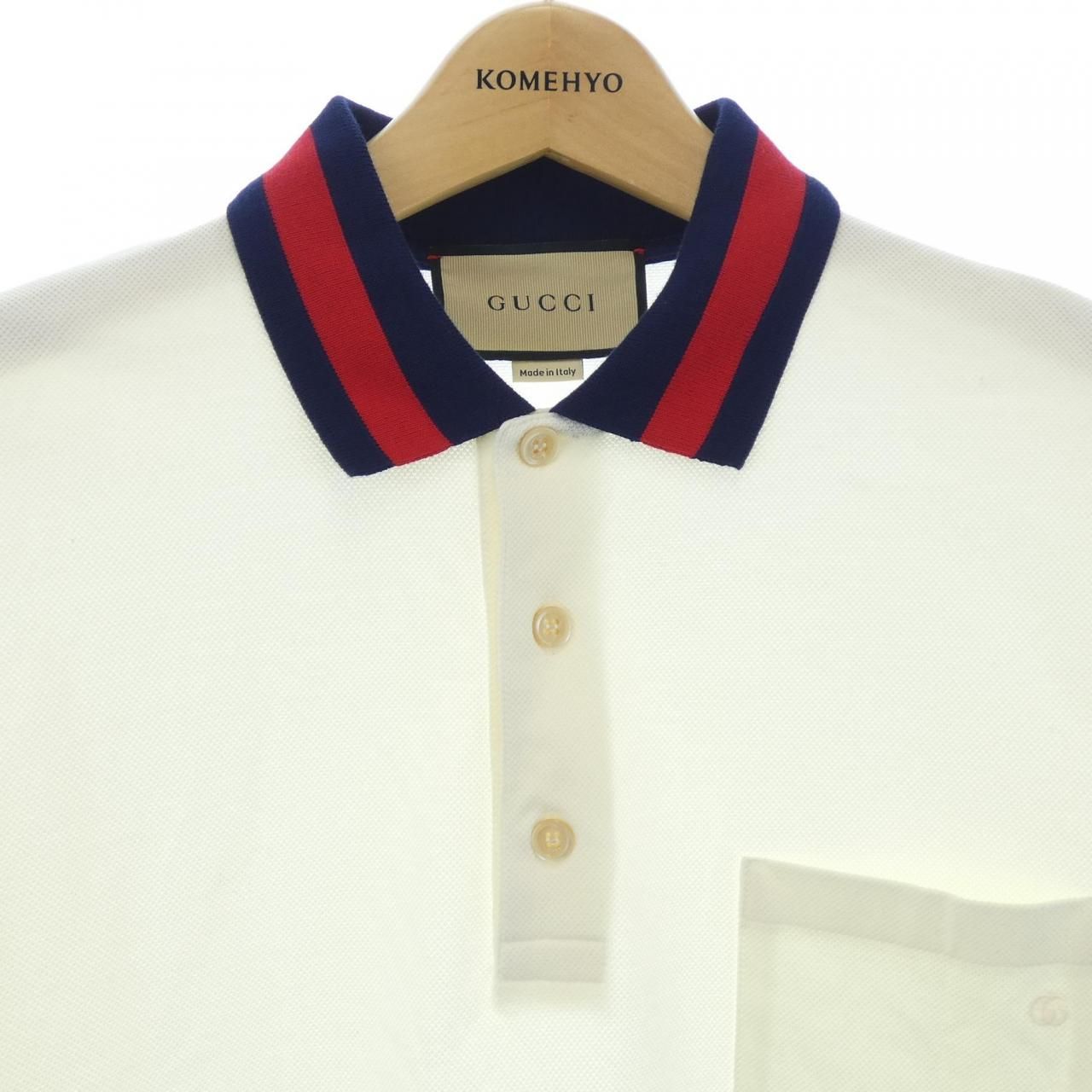 グッチ GUCCI ウェブ ストライプ カラー(襟)付き コットンピケ
