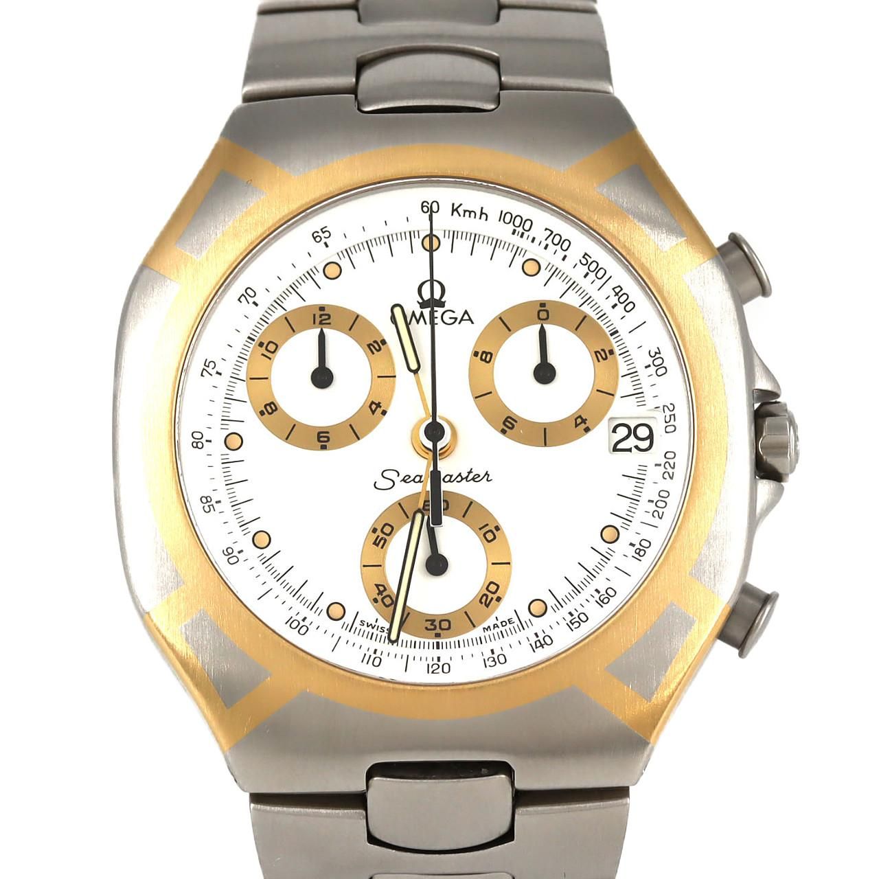 【中古】オメガ　シーマスター　ポラリス　クロノグラフ 腕時計 中古美品オメガ【OMEGA】 シーマスター ポラリス クロノグラフ SS×YG