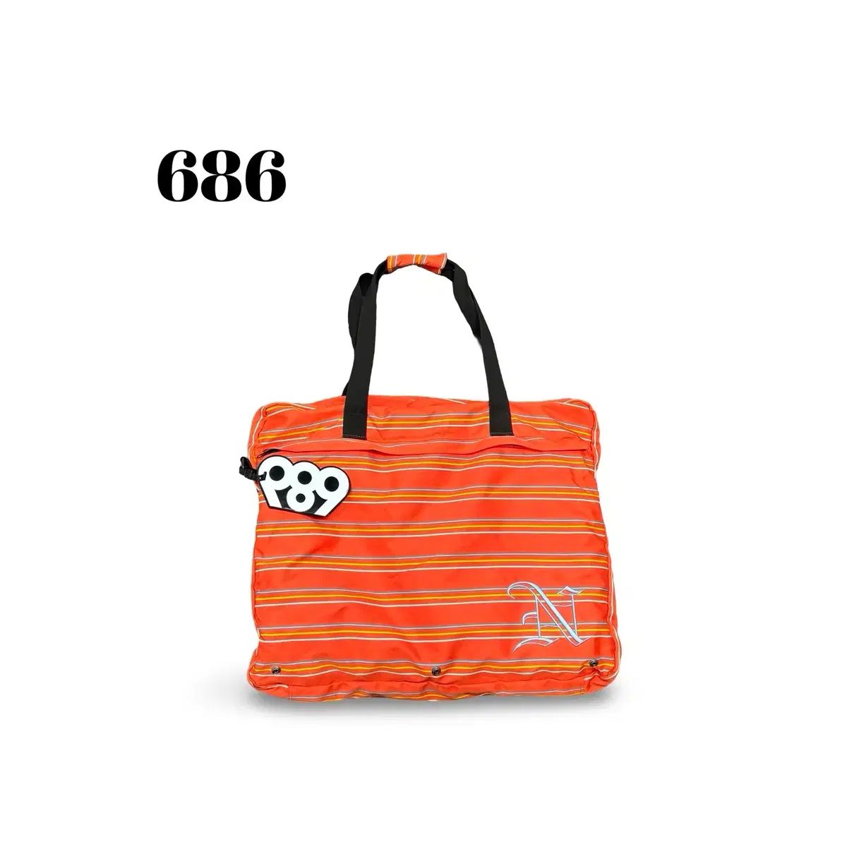 686 オレンジ ストライプ トートバッグ