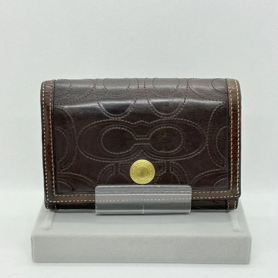 90s OLD COACH オールドコーチ 二つ折り財布 本革 レザー ブラウン 90s OLD COACH オールドコーチ 二つ折り財布 レザー 本革 ブラウン