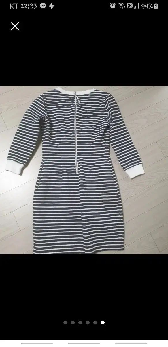  セオリー ストライプ 長袖 ワンピース 長袖 七分袖 ひざ丈ワンピース