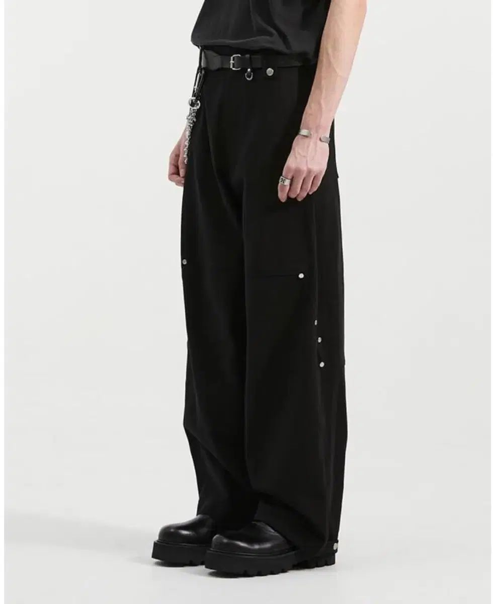 HALEINE９ アレンヌ カーペンター デザインテープ ツイル デニム ブラック