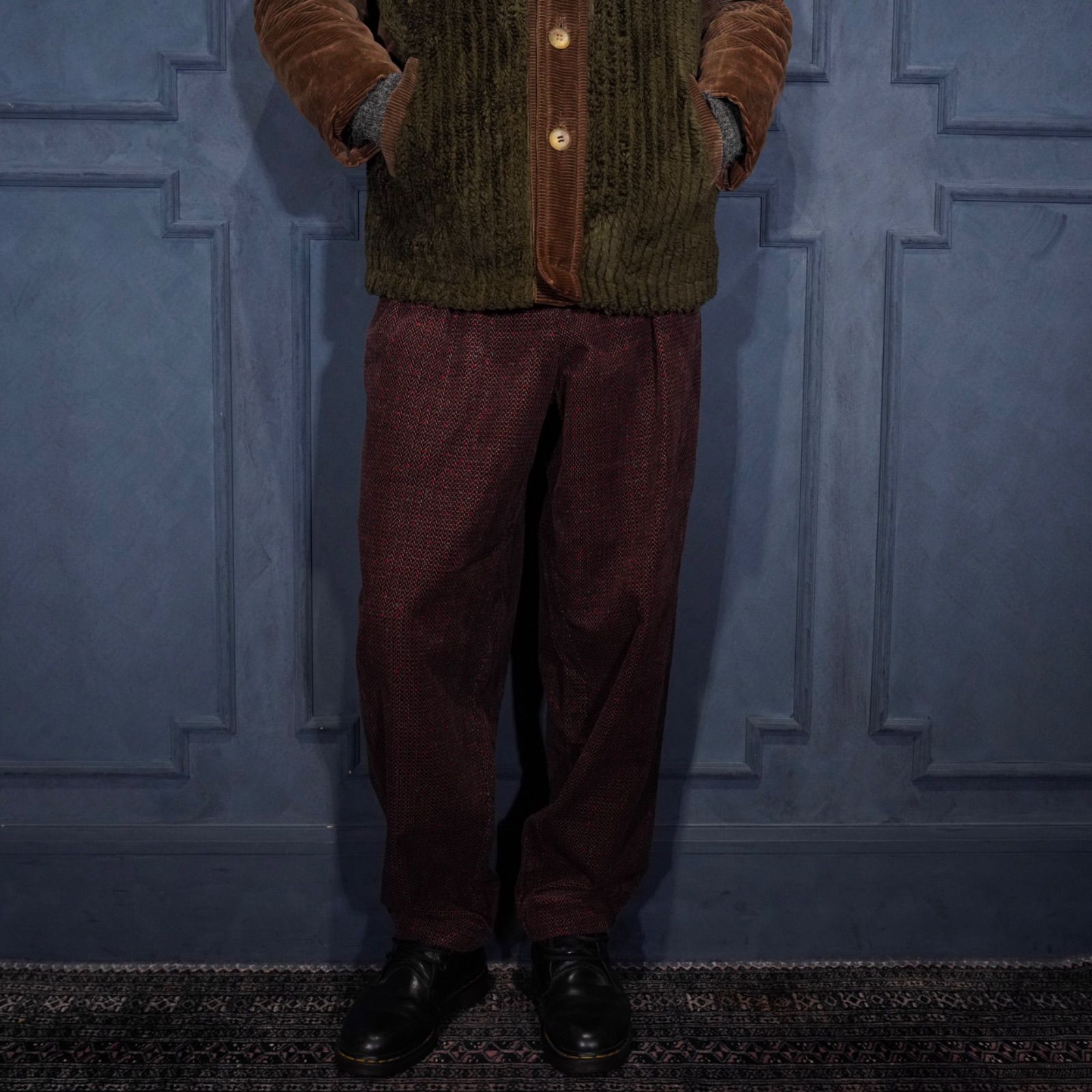 USA VINTAGE KAREN SCOTT WAVE PATTERNED WOVEN NEP DESIGN PANTS|アメリカ古着ウェーブ柄織ネップデザインパンツ