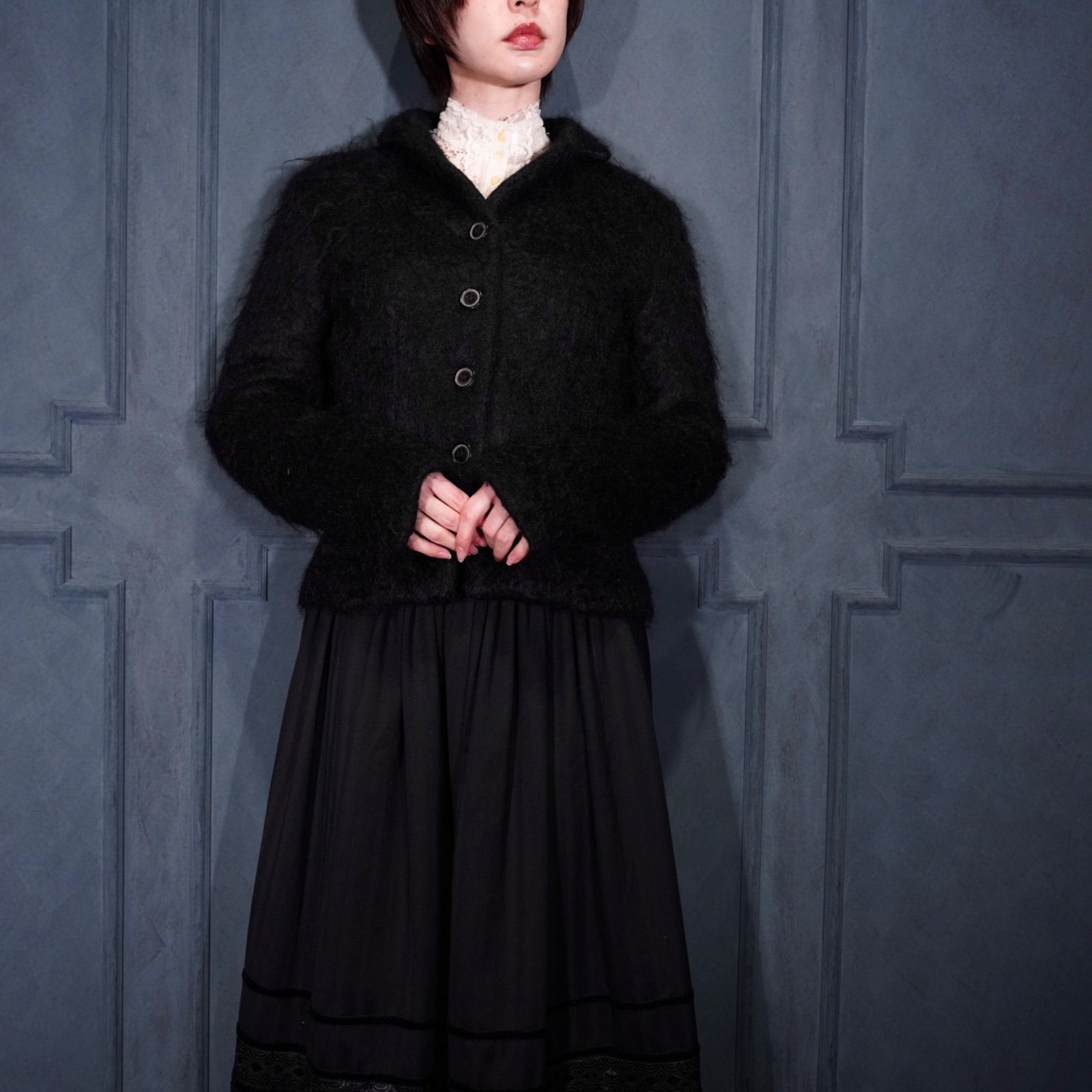 EU VINTAGE STEFANO MORTARI LONG MOHAIR DESIGN JACKET|ヨーロッパ古着ステファノモルタリロングモヘアデザインジャケット