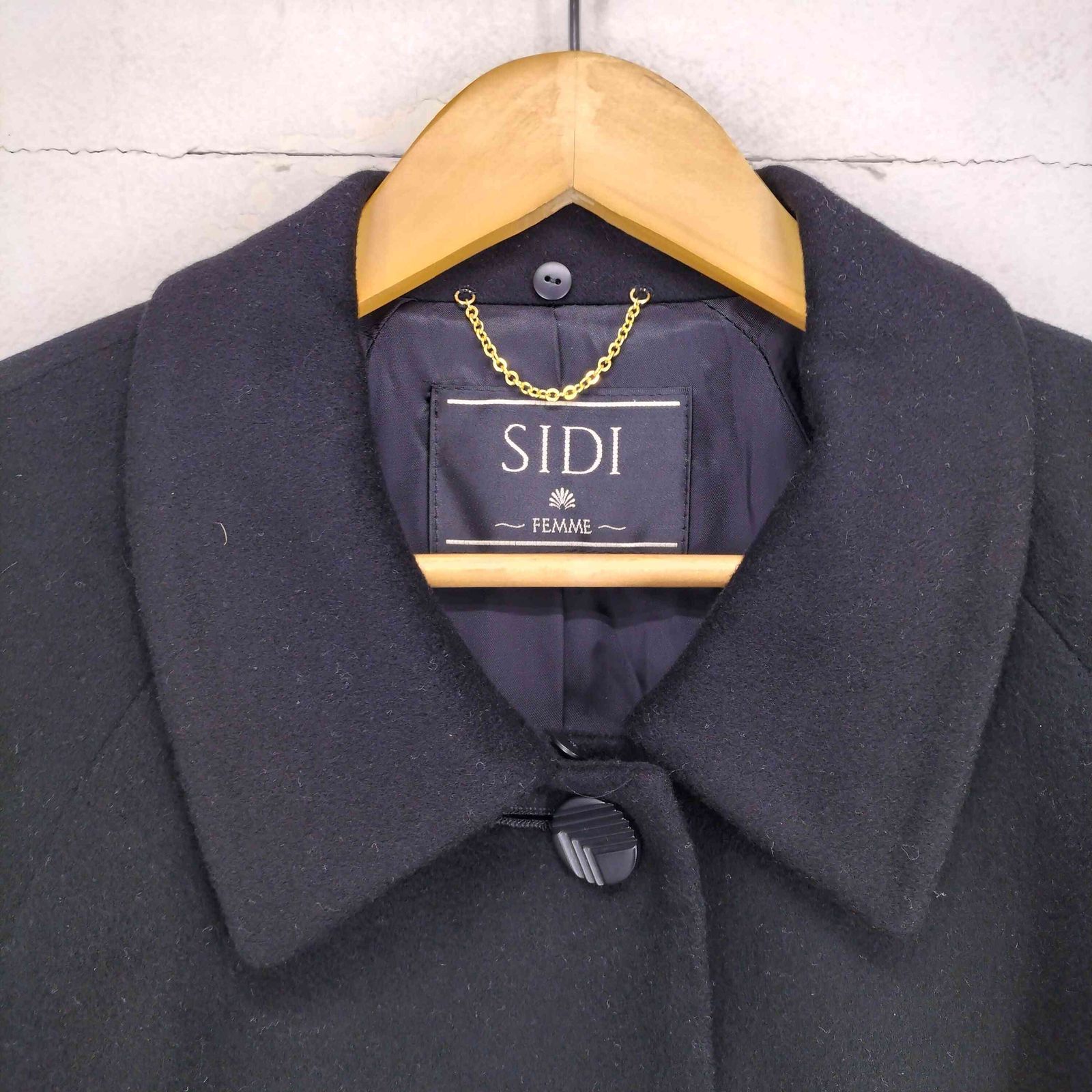 ユーズドフルギ 古着 SIDI FEMME pure cashmere カシミヤ100ステンカラーコート レディース トレンチコート スプリングコート ジャケット アウター レディース