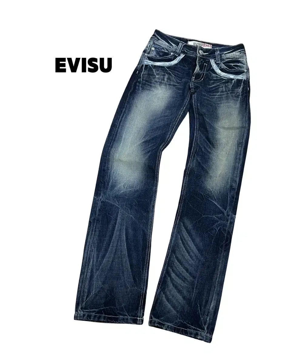 EVISU エヴィス ジーンズ ウォッシュド スティッチ デニム パンツ