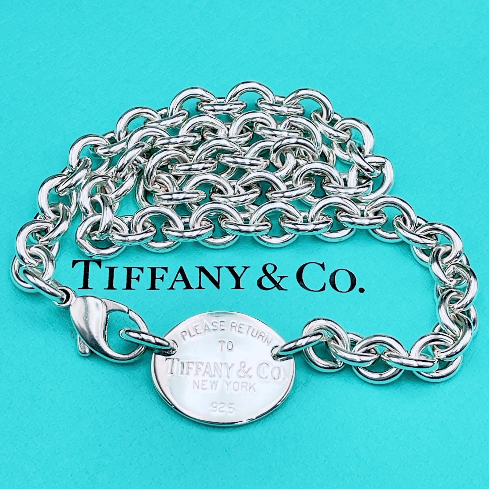 ティファニー 仕上済 Tiffany-Co. リターントゥティファニー オーバル ネックレス ペンダント Ag 925 シルバー 53.5 g ブランド