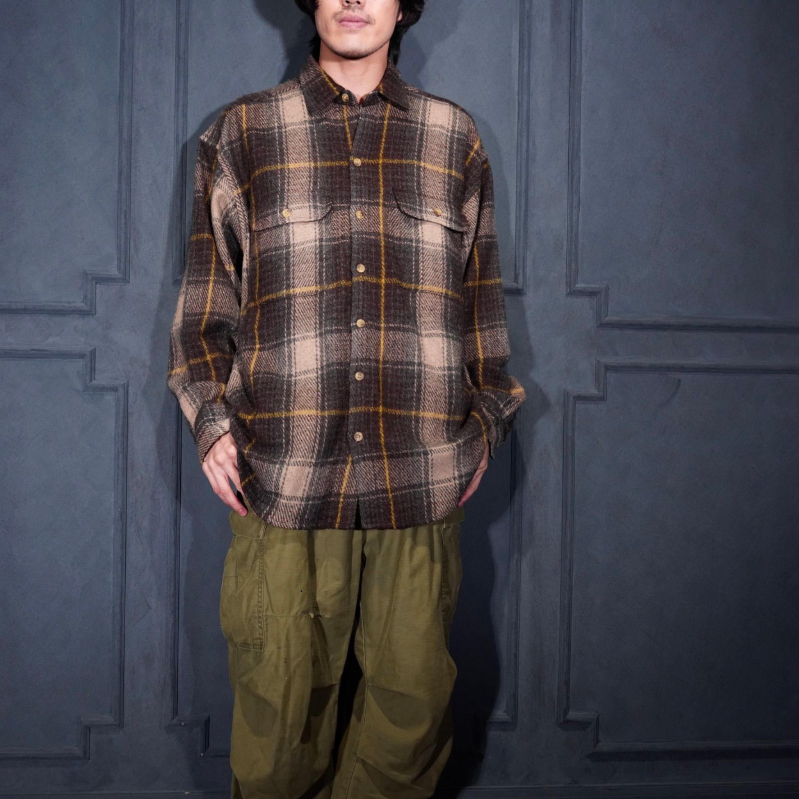 USA VINTAGE RESERVOIR CHECK PATTERNED WOVEN WOOL SIHRT|アメリカ古着チェック柄織ウールシャツ