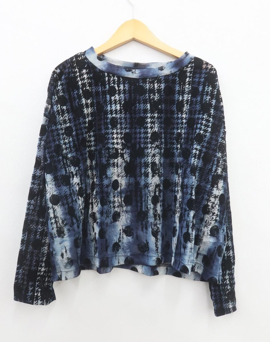 2898 Y s ワイズ YM-T 19-676 DOTS TULLE CROPPED ROUND NECK T 2