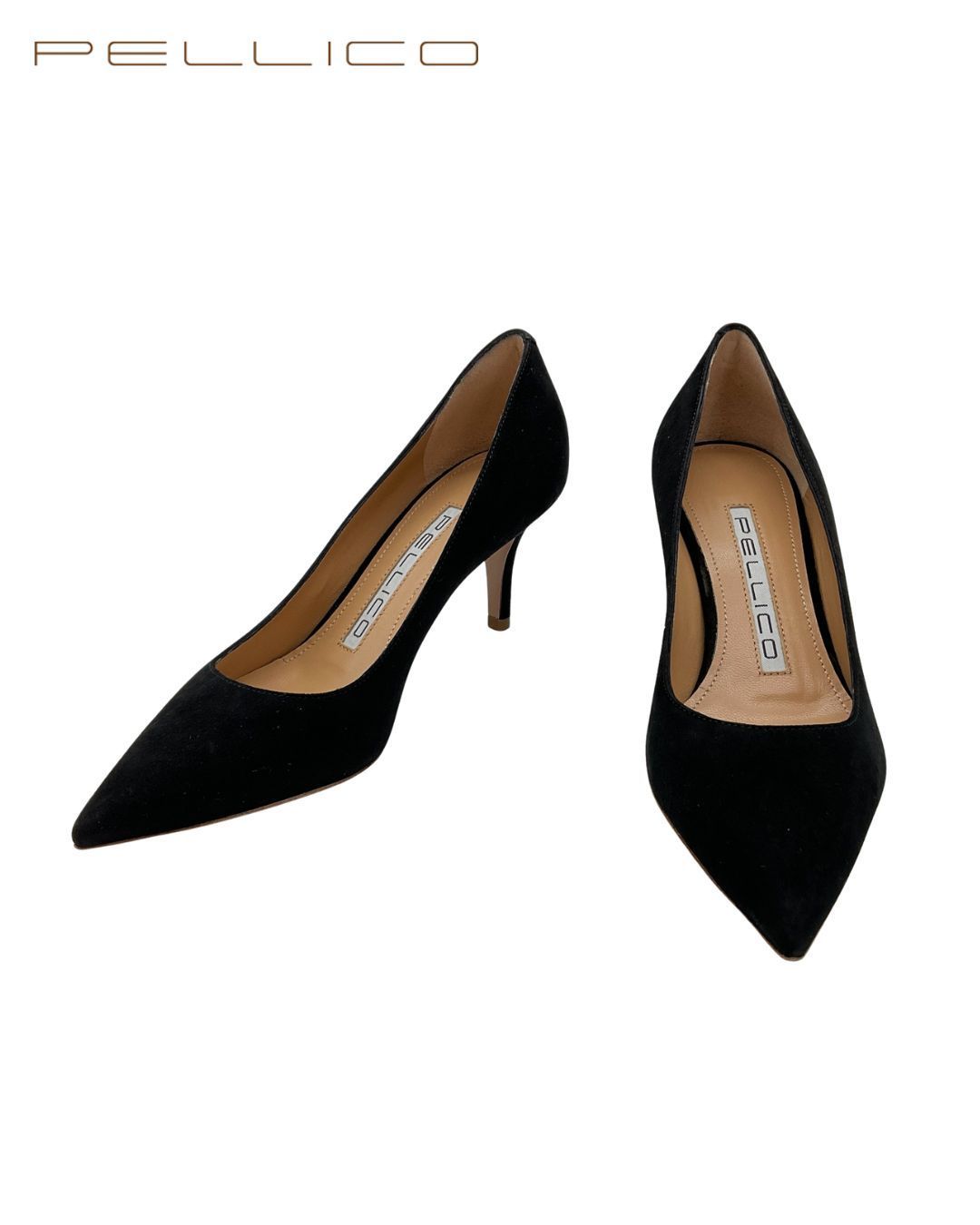 未使用 PELLICO ペリーコ スエードポインテッドトゥパンプス 34 NERO
