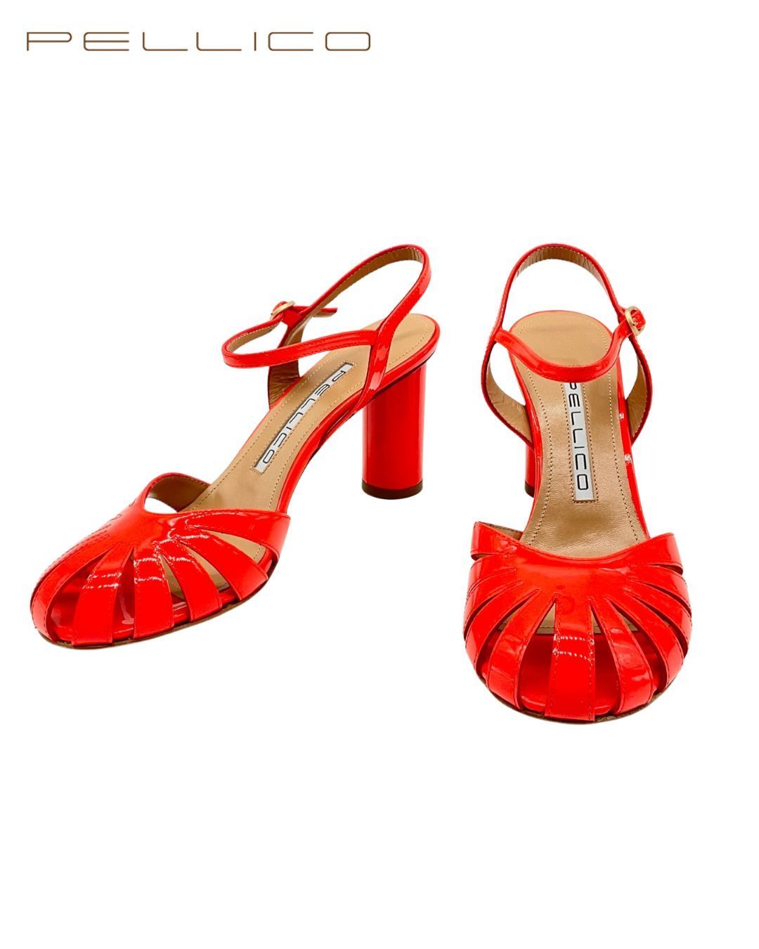 未使用 PELLICO ペリーコ アンクルホルダーオープントゥパテントヒール