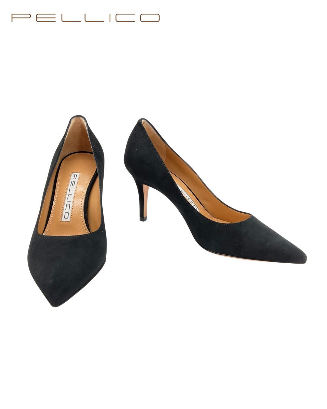♥ PELLICO ペリーコ スエードポインテッドトゥハイヒールパンプス 35 NERO|ブラック げ交渉