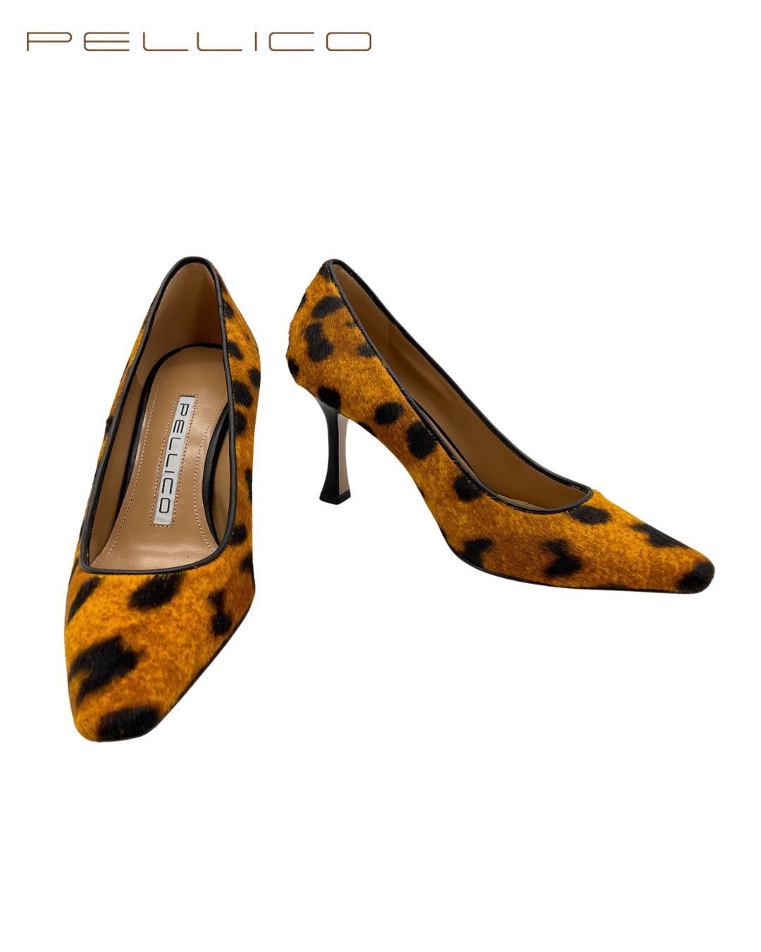 ♥ PELLICO ペリーコ レオパード切り替えヒールパンプス 34 CURRY|ブラウン レオパード げ交渉
