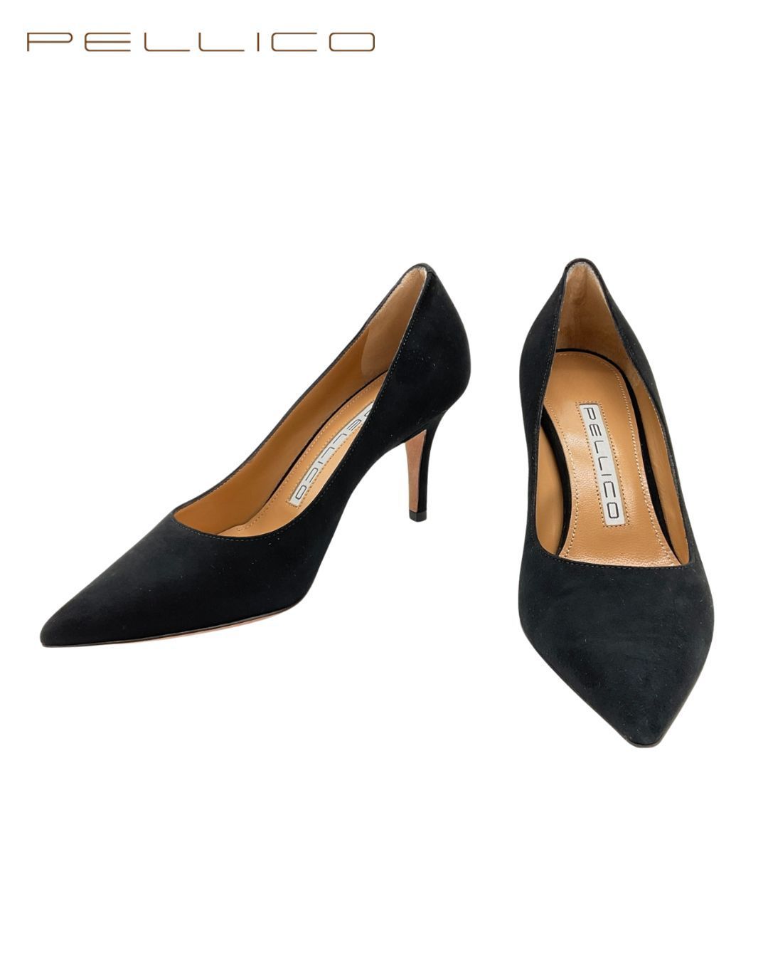 未使用 PELLICO ペリーコ スエードポインテッドトゥハイヒールパンプス