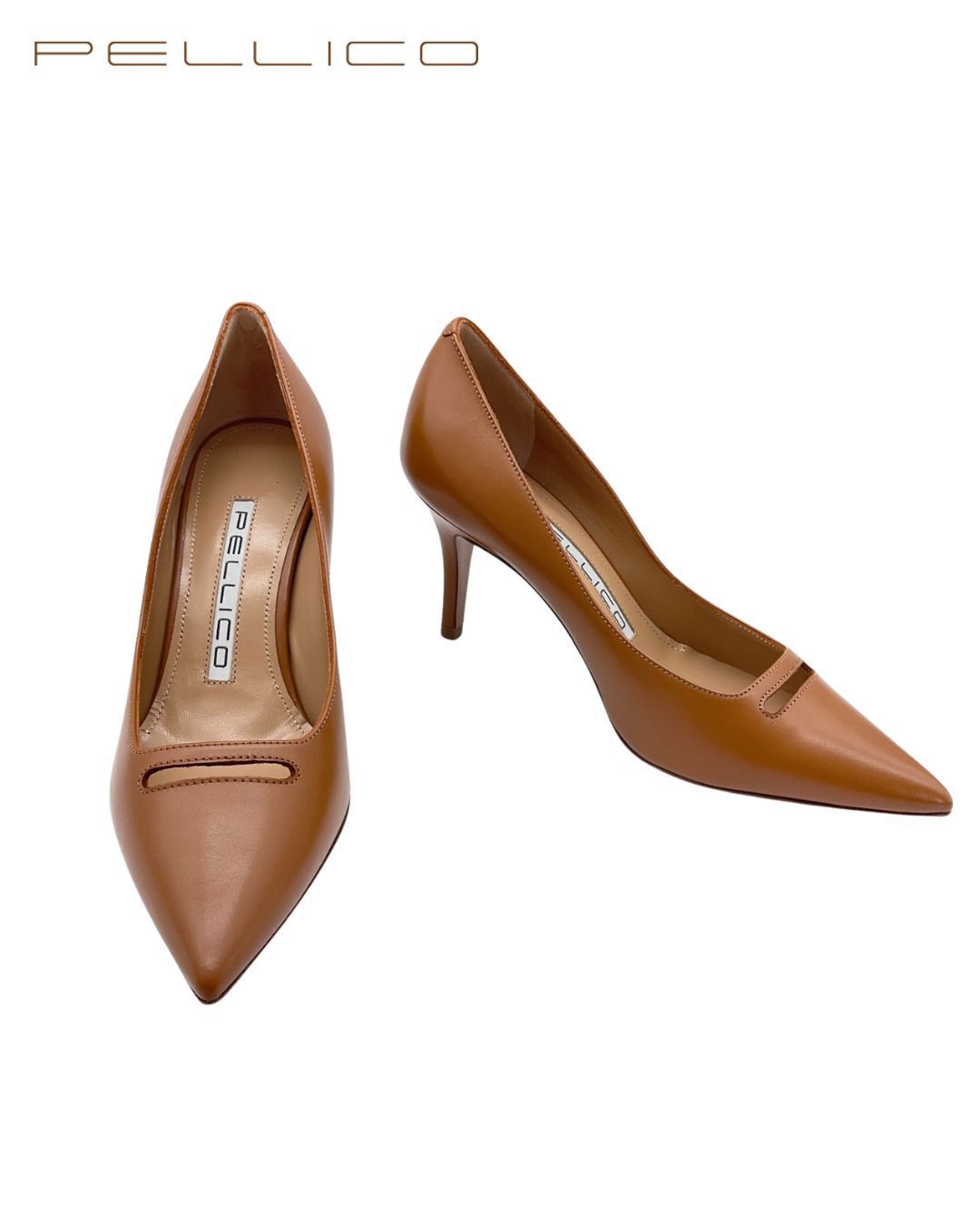 新品　極美品　PELLICO（ペリーコ）オープントゥ ハイヒール　レザー 未使用 PELLICO ペリーコ レザーポインテッドトゥヒールパンプス 34