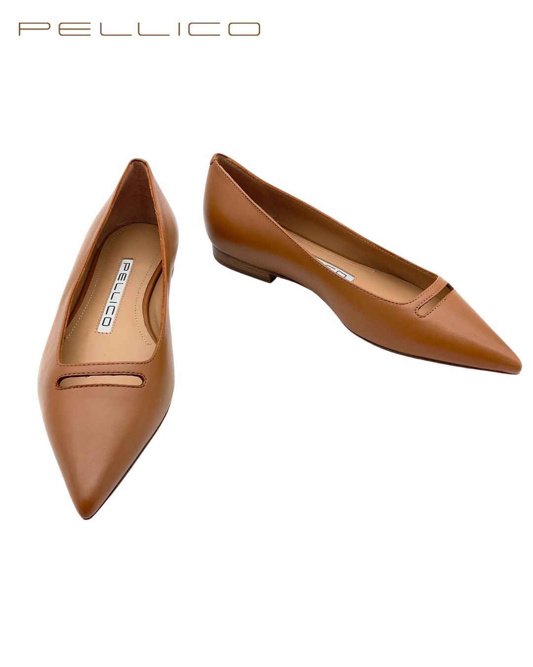 ♥ PELLICO ペリーコ レザーポインテッドトゥパンプス 33 CUOIO|ブラウン げ交渉