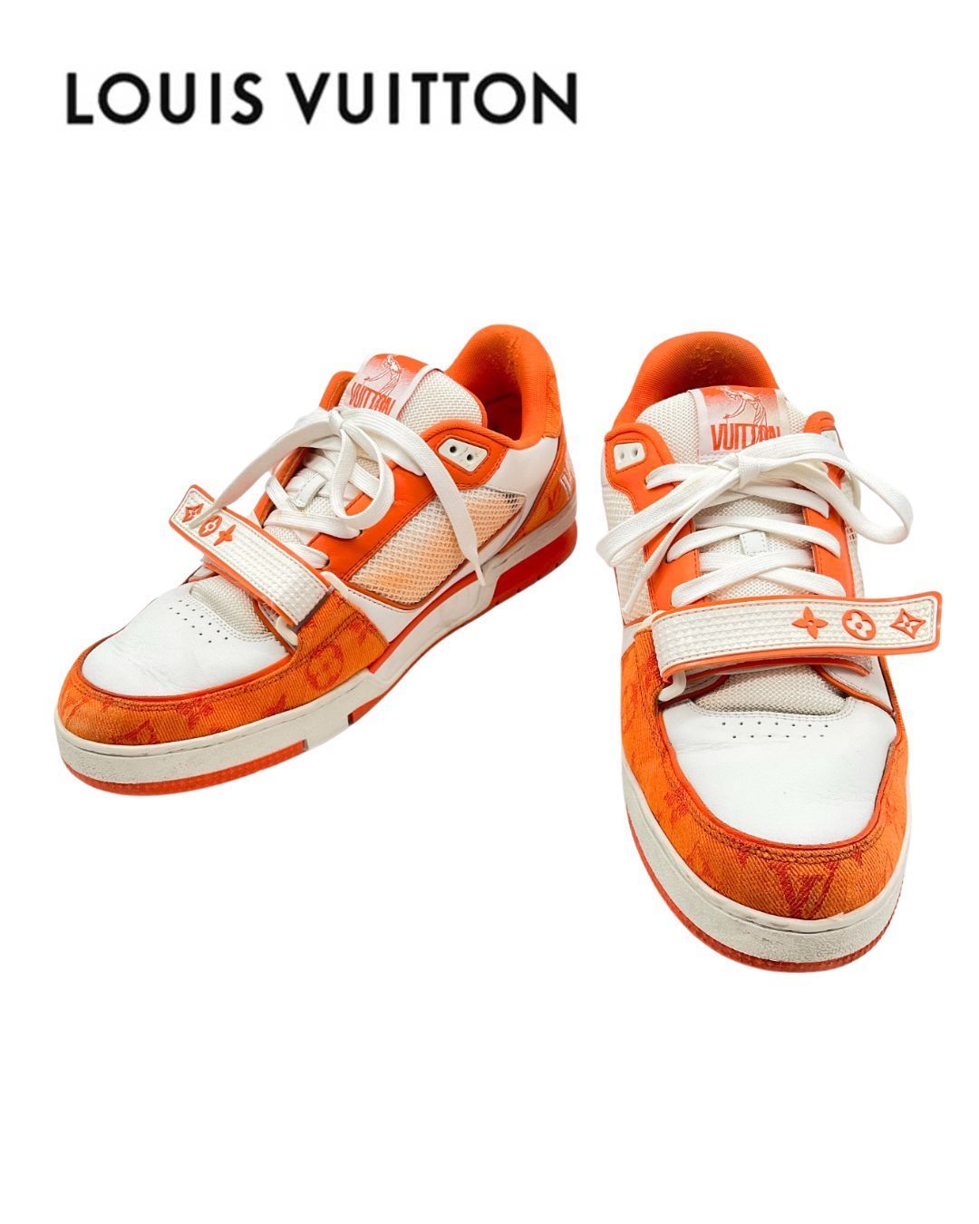 LOUIS VUITTON LVトレイナーライン スニーカー 10 5 オレンジ げ交渉 高検索ワード 半袖シャツ