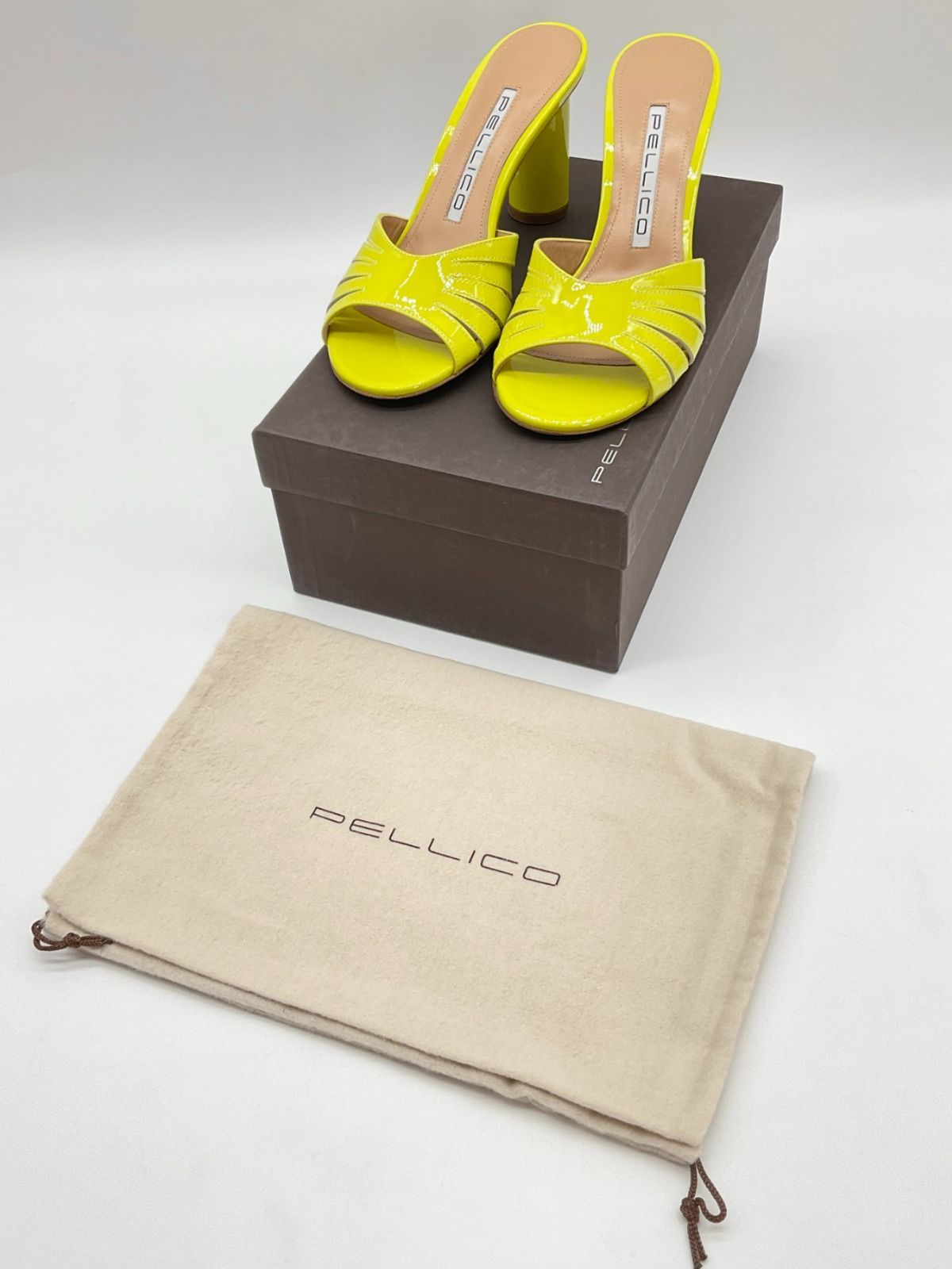 未使用 PELLICO ペリーコ オープントゥヒールサンダル 36.5 LIME