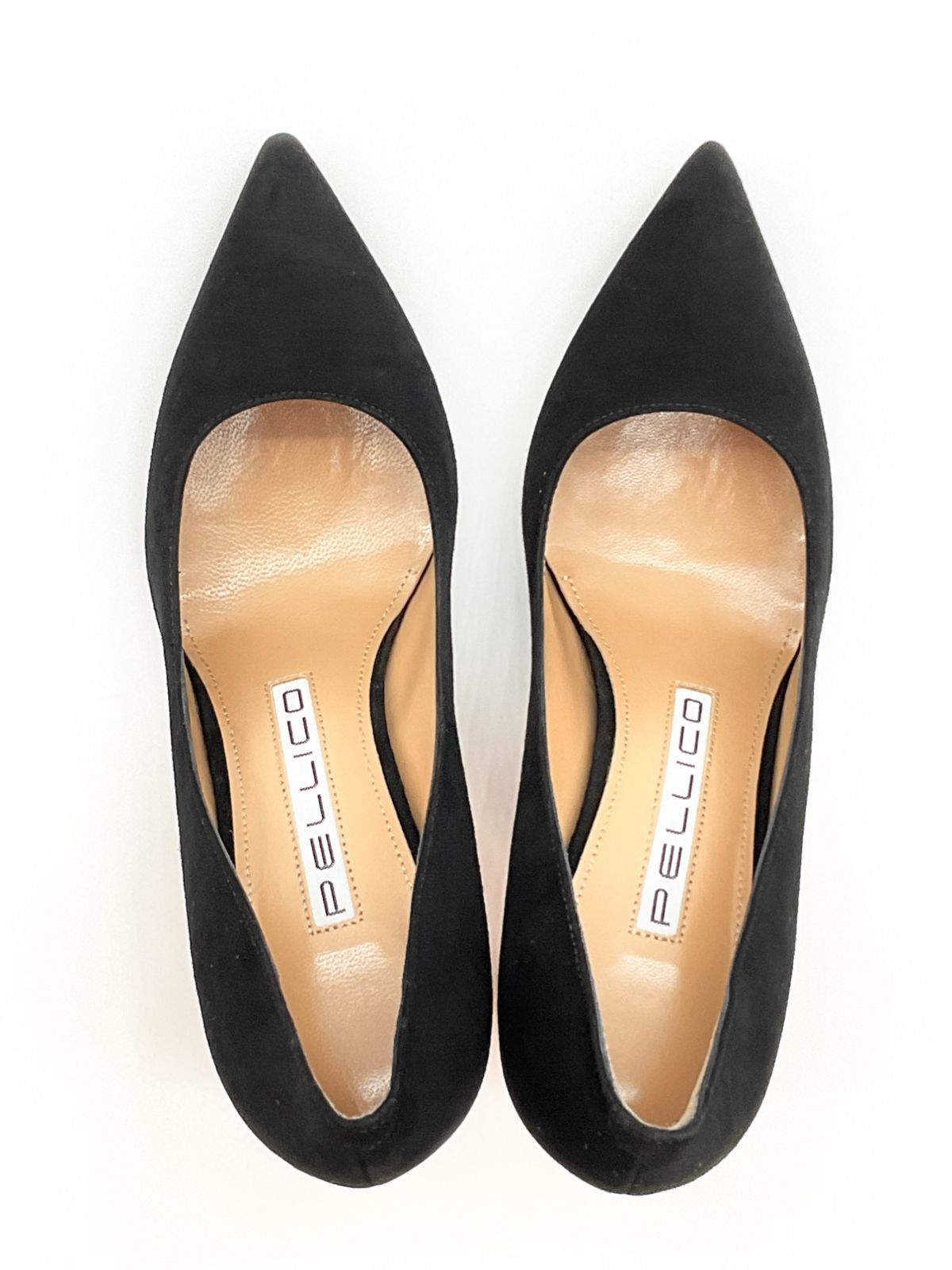 未使用 PELLICO ペリーコ スエードポインテッドトゥハイヒールパンプス