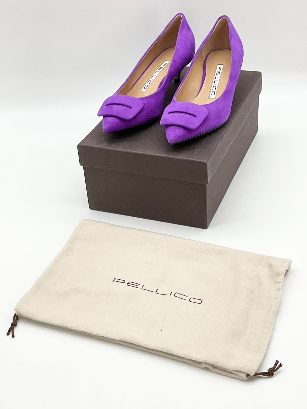 未使用 PELLICO ペリーコ モチーフ付きポインテッドトゥパンプス 35