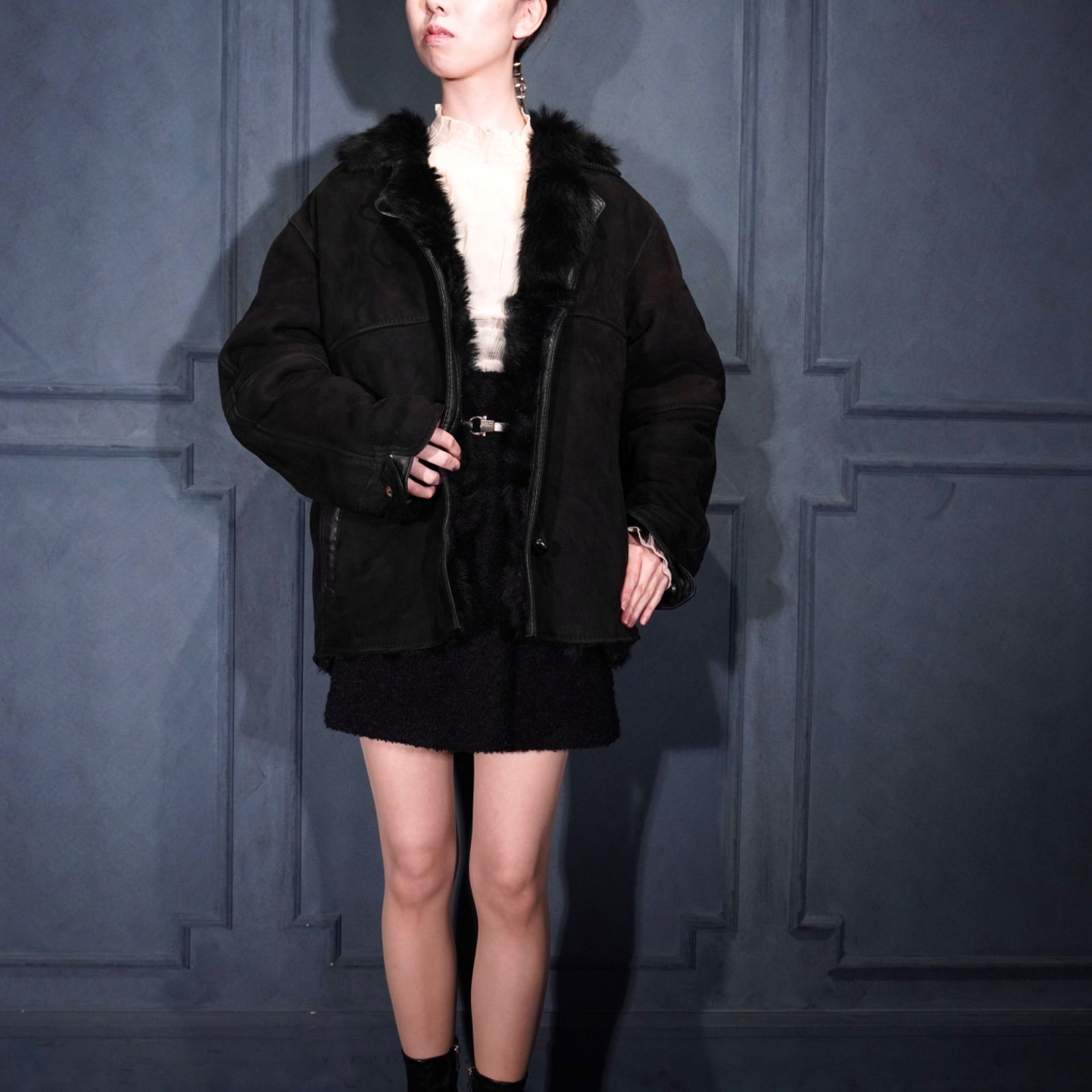 EU VINTAGE Jacques La Font Shearing LEATHER FUR JACKET/ヨーロッパ