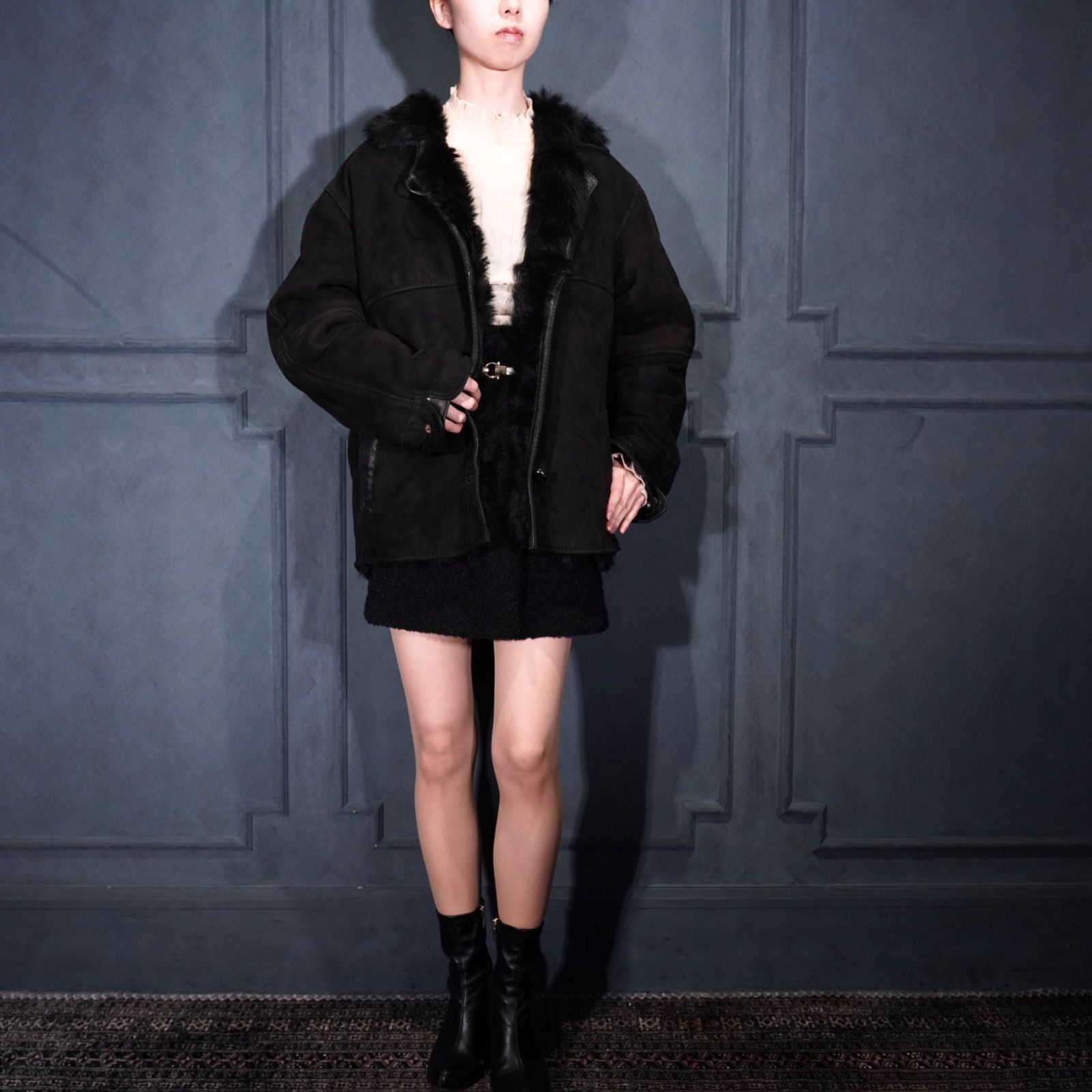 EU VINTAGE Jacques La Font Shearing LEATHER FUR JACKET/ヨーロッパ