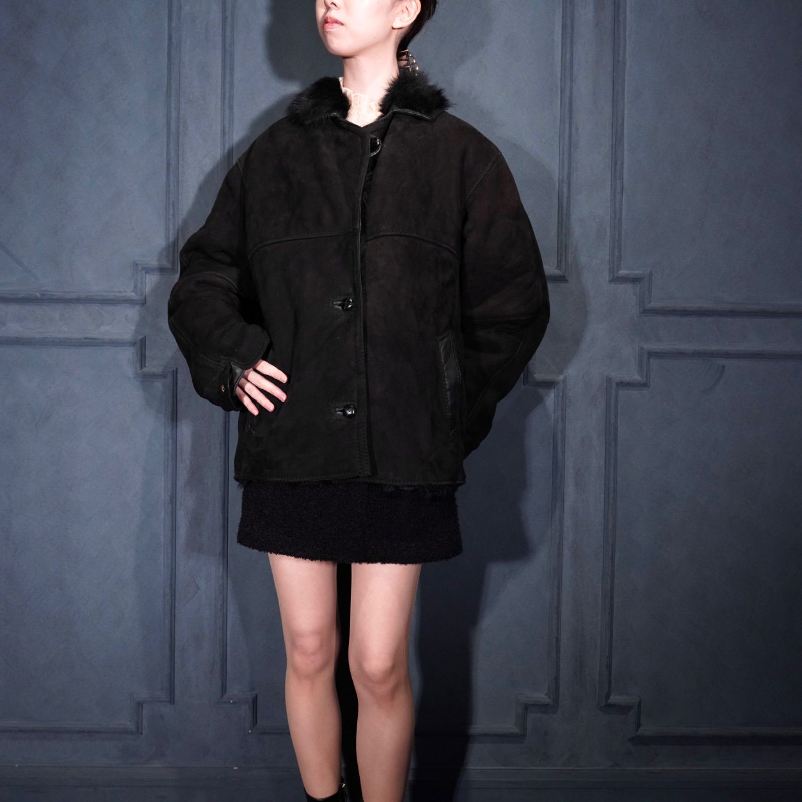 EU VINTAGE Jacques La Font Shearing LEATHER FUR JACKET/ヨーロッパ