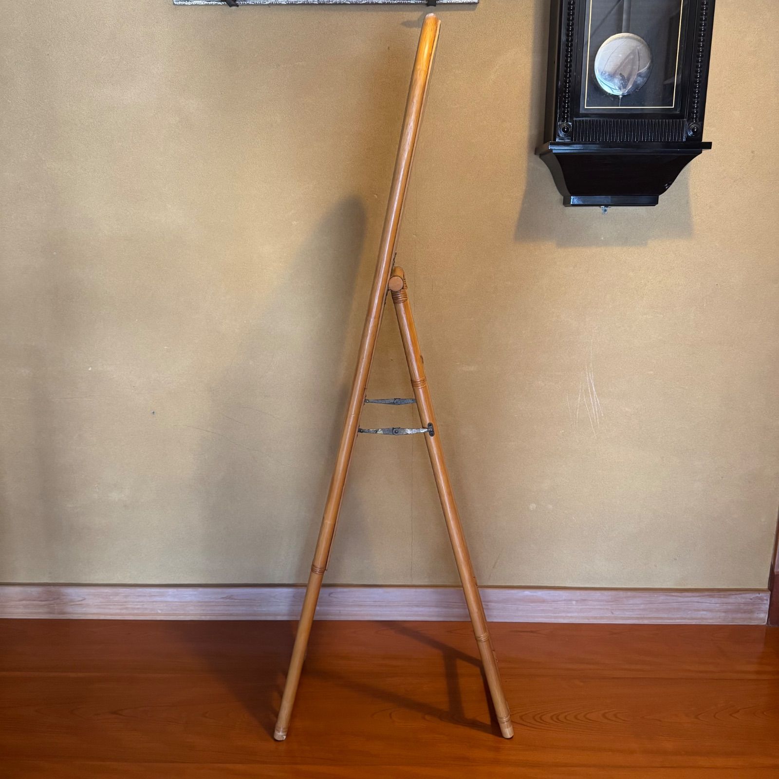 天然素材 ラタン スタンドミラー 姿見 鏡 全身鏡 籐家具 昭和レトロ