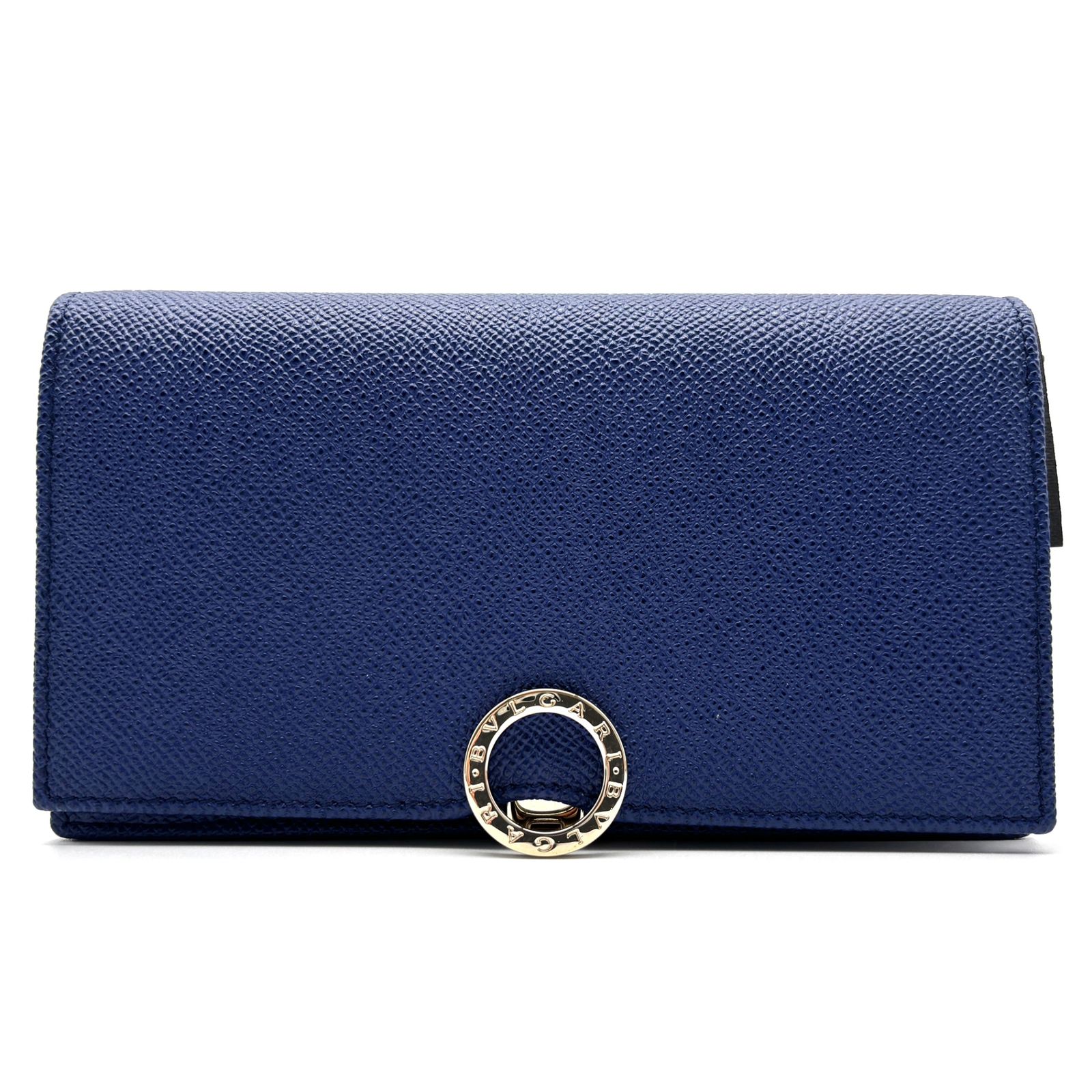 【美品】ブルガリ　長財布　サークルロゴ　ビーゼロワン　二つ折り財布　ネイビー 美品】ブルガリ 長財布 ブルガリマン 二つ折り財布 サークルロゴ ビー
