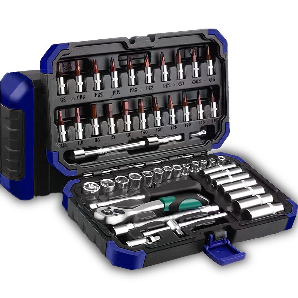 ソケットレンチセット インチ工具セット ラチェットレンチ 自動車 バイク 整備 ソケットレンチセット 工具セット ラチェットレンチ 46点 DIY スパナ