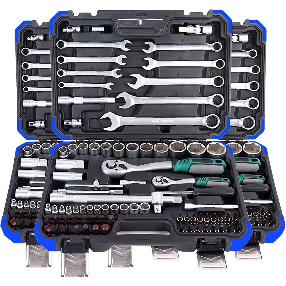 DIYから緊急時まで対応】車/バイク 整備工具セット 53種 収納ケース付